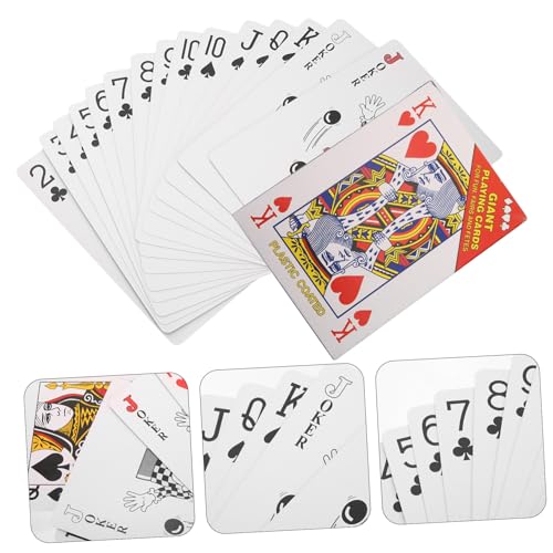 BESTonZON Jumbo Spielkarten Große Pokerkarten Fach Übergroß Leicht Tragbar Glatte Oberfläche für Party Zuhause Outdoor Camping – Bild 4