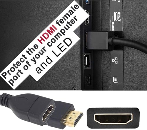 Image of TV-Out Cable (10cm-23cm) 4k High Speed HDMI Male to Female Extension Cable for Google Chrome Cast, fire tv Stick, Laptop /PC, LCD /LED TV, Xbox, PS3 /PS4- Black (Pack of 5)(Imported)