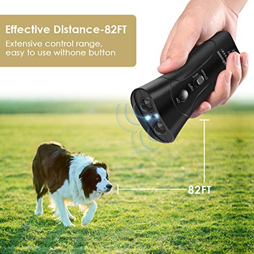 Zomma Anti Barking Device, Ultrasonic Dog Bark Deterrent, Dog Barking Deterrent Devices Handheld Dog Training Device with LED Indicator Wrist Strap for Indoor Outdoor, Black,1 Count (Pack of 1) - Thumbnail 4