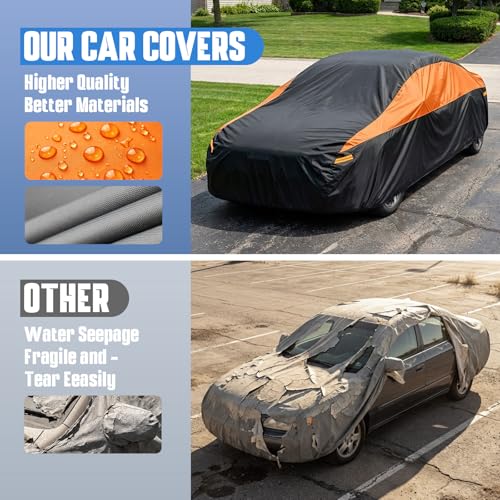 Image of GUNHYI Dodge Car Cover Custom Fit Dodge Challenger Waterproof All Weather for Automobiles, Lightweight Full Exterior Cover Outdoor Sun UV Rain Dust Snow Wind Protection.