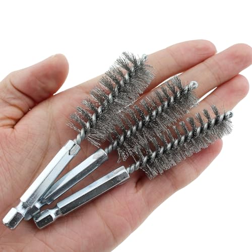 Image of TAODAN 6PCS 304 Stainless Steel Hole Brush Copper Pipe Cleaner Twisted Wire Cleaning Brush Suitable for Drill and Impact Driver and Mould Grinder
