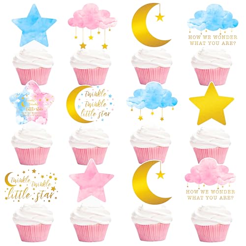 Twinkle Twinkle Little Star Baby Shower Cupcake Toppers 48pcs Gender