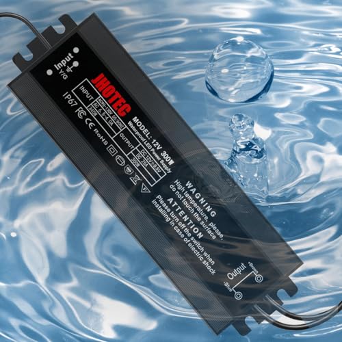 Image of LED Driver 300W, Waterproof IP67 Power Supply AC110-130V to 12V DC 25A Low Voltage Transformer Ultra Thin Adapter,with UL 3-Prong Plug for Outdoor LED Lights, Computer Project,Water Pump etc