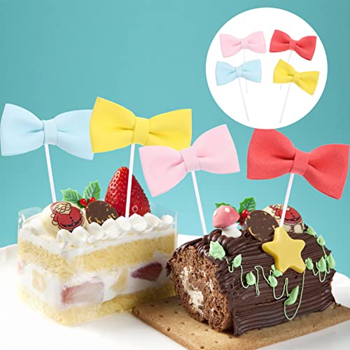 Abaodam 8 Peças Topo de Bolo Bowknot Picaretas de Bolo de Sobremesa Topo de Bolo Decoração de Bolo d