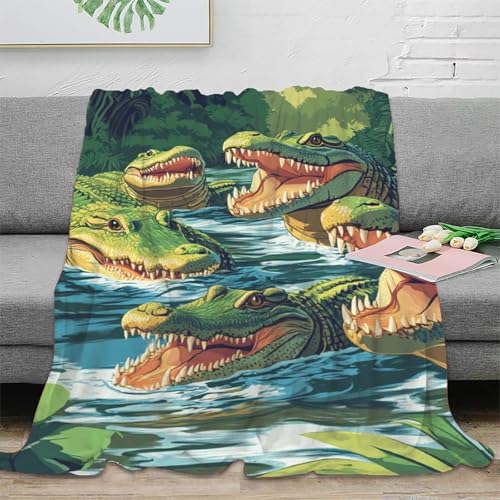 Couverture moelleuse crocodile contre le froid au lit et bureau - 3
