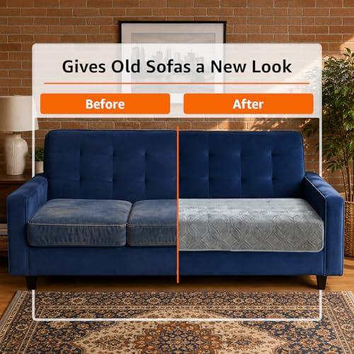 Image of Amazon Basics - Velvet Quilted Make Your Own Sofa Cover |70 x 180 cm| Microfiber Sofa Slipcover (Grey, 3 Seater)
