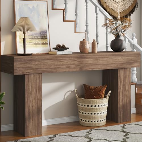 Image of 63 Inch Long Console Table for Entryway, Farmhouse Wood Sofa Table Behind Couch Table, Narrow Entryway Table for Living Room, Entrance, Hallway, Foyer, Rectangular Entry Way Table, Easy Assembly