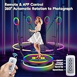 360 Photo Booth Machine 39.6“ with Flight Case, Logo Customisation, App Remote Control, Automatic 100cm 360 Spin for 4-5 People, 360 Photo Booth Suitable for Parties, Weddings, Rentals - Image 6