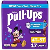 Pull-Ups Boys' Potty Training Pants, Size 4T-5T Training Underwear (38-50 lbs), 17 Count