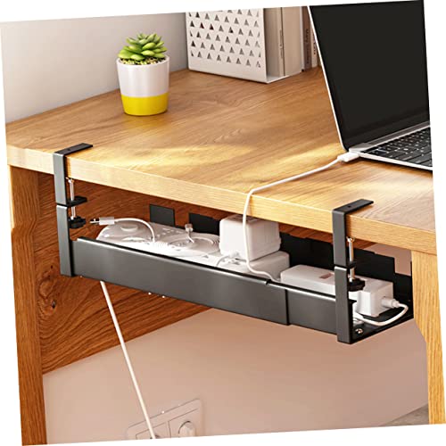 Bandeja organizadora de cables Gadpiparty para escritorio, soporte telescópico para gestión de cables, caja de almacenamiento para oficina miniatura 5