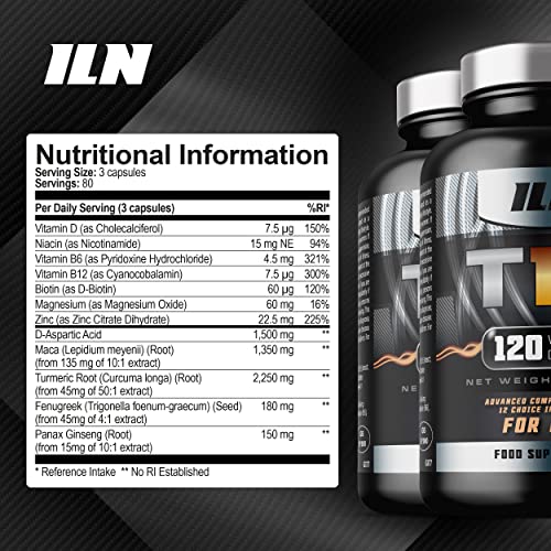 T19 for Men Aged 40+ - with D-Aspartic Acid, Fenugreek and Maca - Natural Vitamin Booster for Men - Nutrient Booster (240 Vegetarian Capsules - 2 Pack) - Image 3