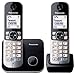 Produktbild Panasonic KX-TG6812 DECT-Telefon mit Anrufer-Identifikation, Schwarz, Grau  Telefon (DECT-Telefon, Lautsprecher, 120 Eingänge, Anrufer-Identifikation, Schwarz, Grau) [Französische Version]