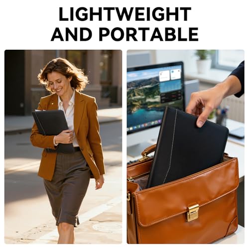 Image of Professional Padfolio Portfolio Folder - Faux Leather Resume Organizer with Document Pockets, Card Slots & Pen Holder - Interview Folder for Job Seekers, Students & Office Meetings