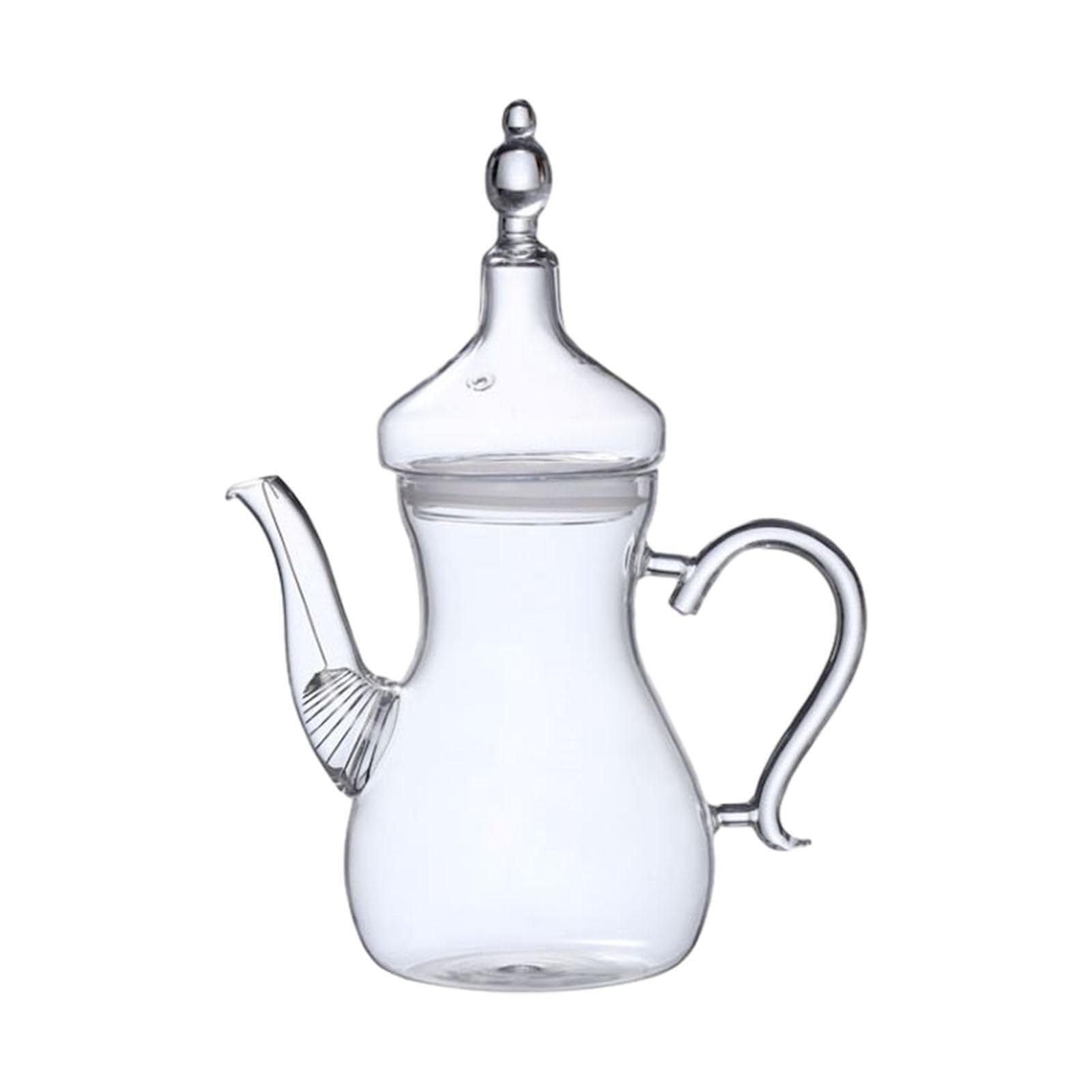 Teekanne aus losen arabischen Gläsern, 1000 ml, hitzebeständig, klares Glas mit Deckel, großes Fassungsvermögen, hochwertiges Borosilikatglas
