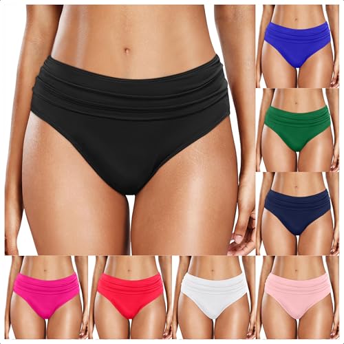 Générique Bas De Maillot De Bain Femme Couleur Unie Culotte Taille Haute Maillot Bain Short Amincissant Slip Ventre Plat Bikini Triangle Gainant Culotte