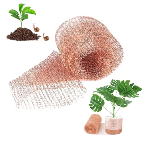 10m Malla de Cobre Malla Cobre Anticaracoles Malla de Cobre Tejida Malla Control Ratones 100% Malla de Cobre Puro para Control de Caracoles Roedores Pájaros Plagas Ratón Jardín