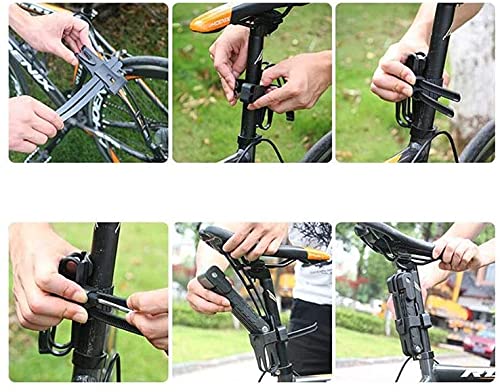 Candado antirrobo Plegable para Bicicleta, de Acero Inoxidable, para Deportes al Aire Libre (Color: Rojo)