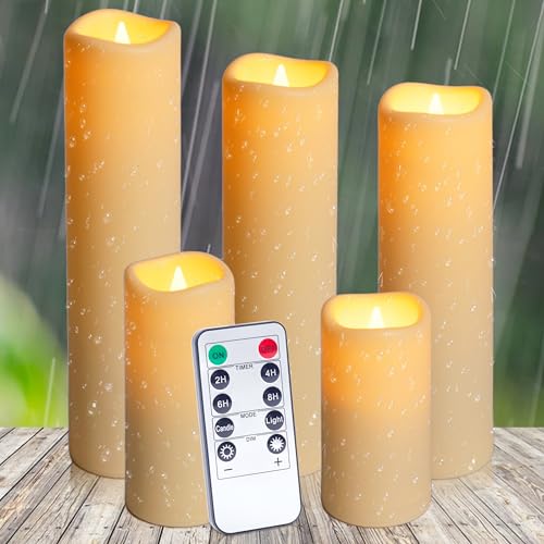 Auralome LED Kerzen Timer Outdoor - Fernbedienung Flammenlose Kerze...