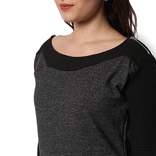Image of PINACOLADA Women's Double Striped Hoodie with Ribbed Hem for Casual Wear | Hooded Neck | Long Sleeve | Pull On Closure | Cotton Sweatshirt Crafted with Comfort Fit for Everyday Wear