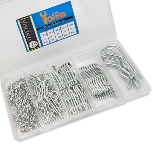 Image of 114 Pcs Hitch Pin Clip R Clips Retaining Pins Tractor Cotter Pin Hair Pin Assortment Spring Clip Retainer Pins Hitch Keeper Pins Kit for Dolly Pins /Trailer Pin Clips /Hand Ttruck Pin Replacement