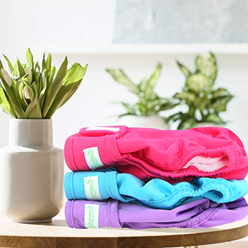 Image of wegreeco Washable Reusable Premium Female Dog Diapers, Medium Large Small Dog Doggie Puppy & Doggy Diapers Female,Period Panties in Heat (Pack of 3, Large)