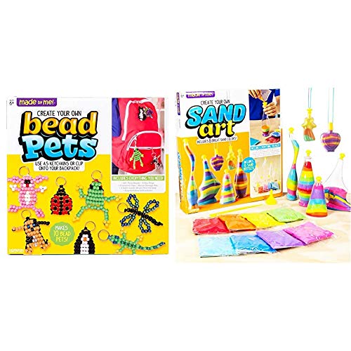 Made By Me Create Your Own Bead Pets for Clip Keychain & Create Your Own Sand Art for Age 6+