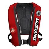 Mustang Survival Corp Elite Inflatable PFD (Auto Hydrostatic) Competition Logo, Red