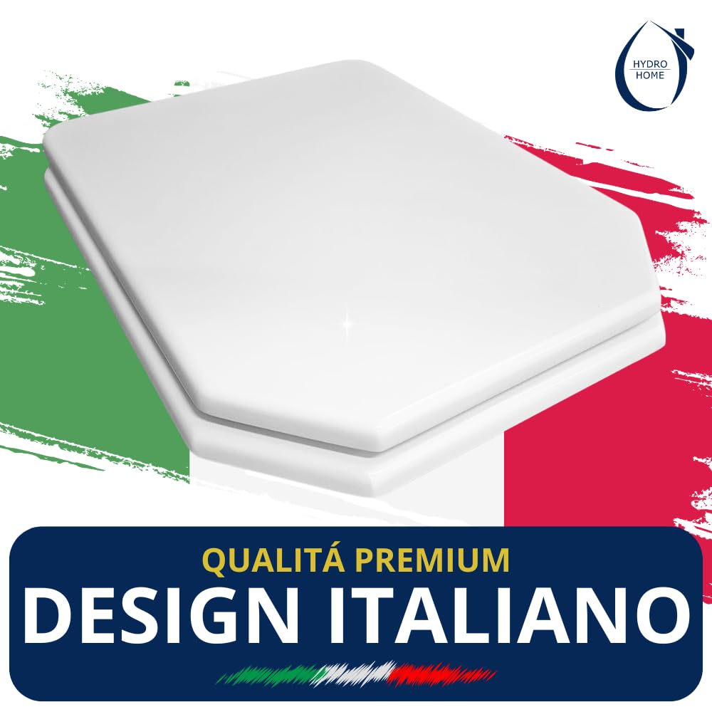 HYDRO HOME Tavoletta Wc DECO' CESAME Compatibile, Copriwater In Legno Rivestito Con 2 mm Di Resina, Tavoletta Wc Con Cerniere Fissaggio Dal Basso MADE IN ITALY