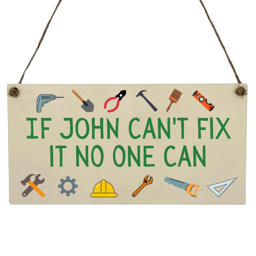 Second Ave Personalised Can't Fix It Office Desk Wooden Hanging Rectangle Sign Plaque Secret Santa Gift