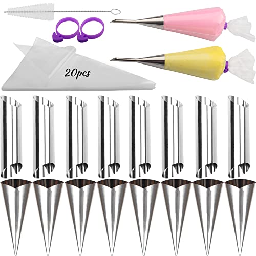 Cannoli-Röhren-Set, Edelstahl, Creme-Horn-Form, Cannoli-Formen, Röhren-Sets für dänisches Gebäck, Damenschloss, Creme-Rolle, Croissant (43)