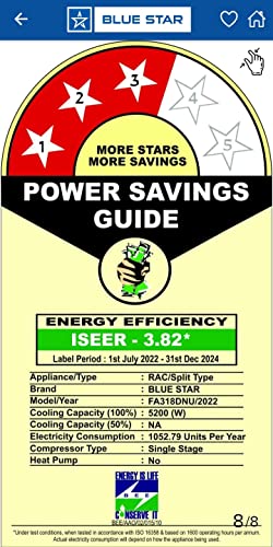 Image of Blue Star Air Conditioner|1.5 Ton 3 Star|Fixed Speed Split AC|Copper|FC318DNU|2022|White