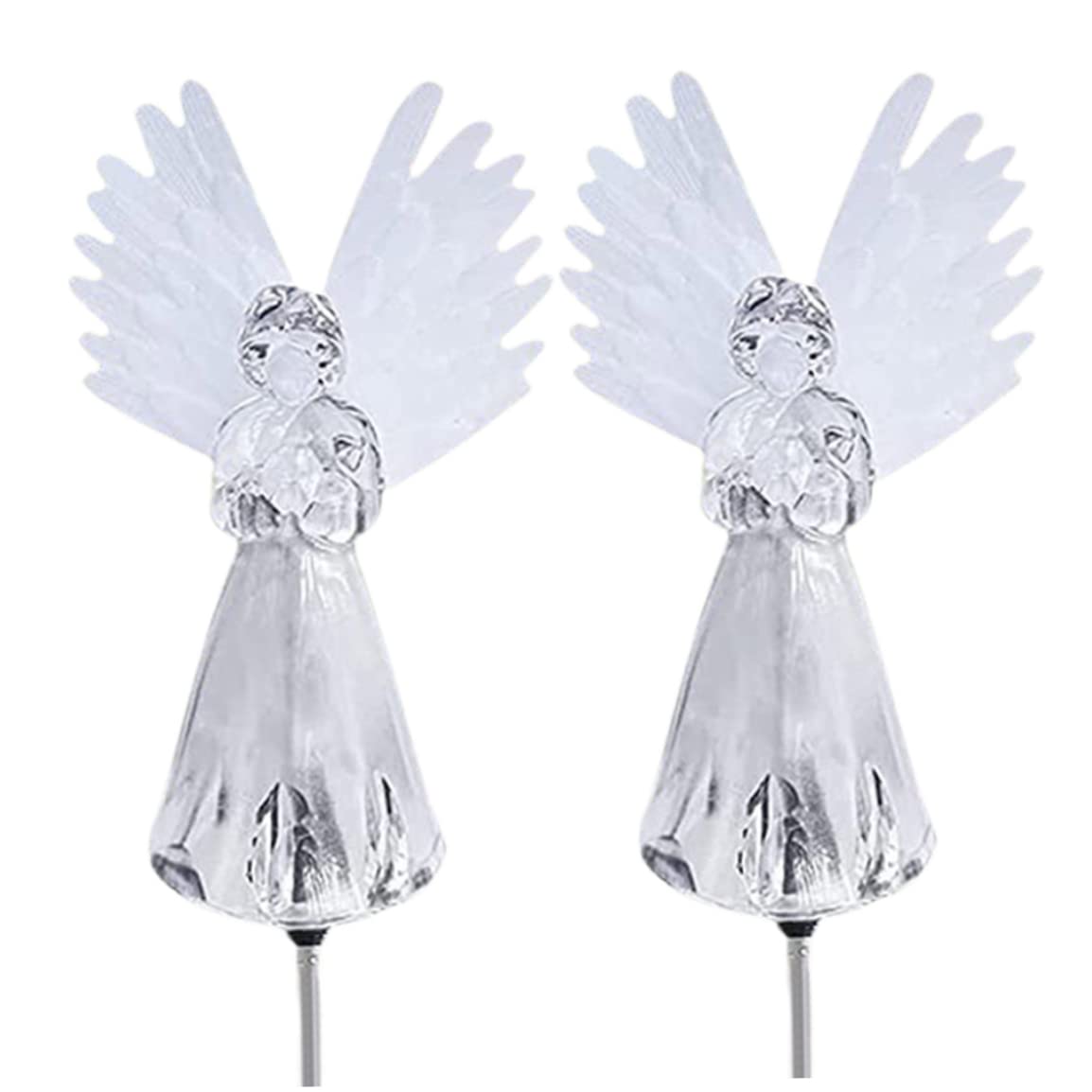 Solar Angel Stake Light - 2Pcs Outdoor Waterproof Solar Garden Light, Color Changing LED for Pathway
