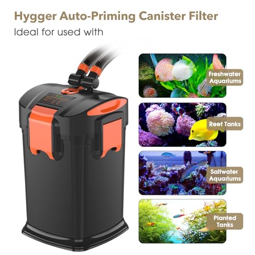 Hygger Quiet Self-Priming Canister Filter With U-V Light Foam Activated Carbon Ceramic Rings, Adjustable Flow External Fish Tank Filter For 45-75 Gallon Aquariums 317 Gph thumb #6