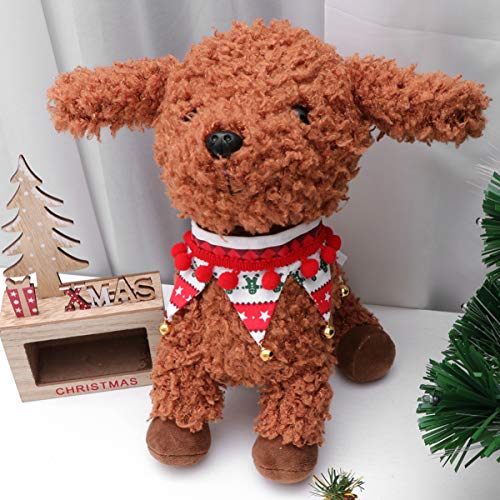 Amosfun Coleira de Cachorro de Natal Com Sinos Animais de Estimação Bandana Ajustável Pescoço de Est