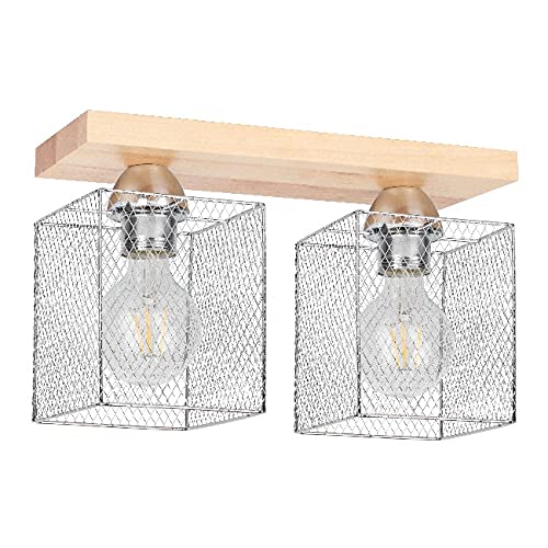 Plafonnier Wood Box Homemania pour éclairer un couloir sombre avec un montage mural compact