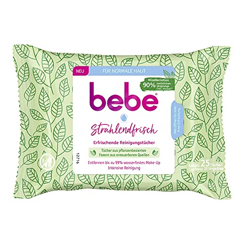 bebe Toallitas limpiadoras refrescantes y limpiadoras intensivas de fibras vegetales de fuentes renovables para pieles normales (1 x 25 toallitas).