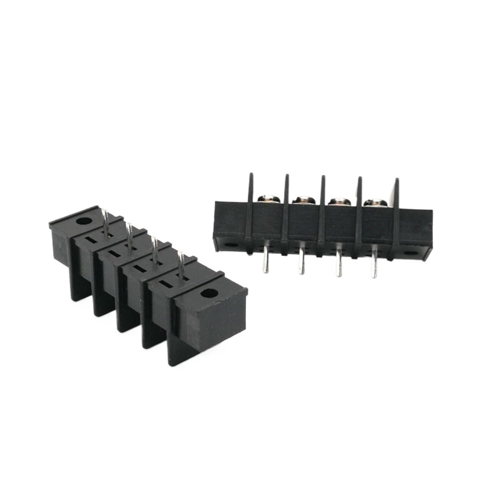 50 Stück Pitch 7,62 mm Barrier PCB Terminal Block gerade 2/3/4/5/6/8 Pin Morsettiera Anschlüsse mit Schraubenlöchern 300 V 15 A 14 AWG(4Pin)