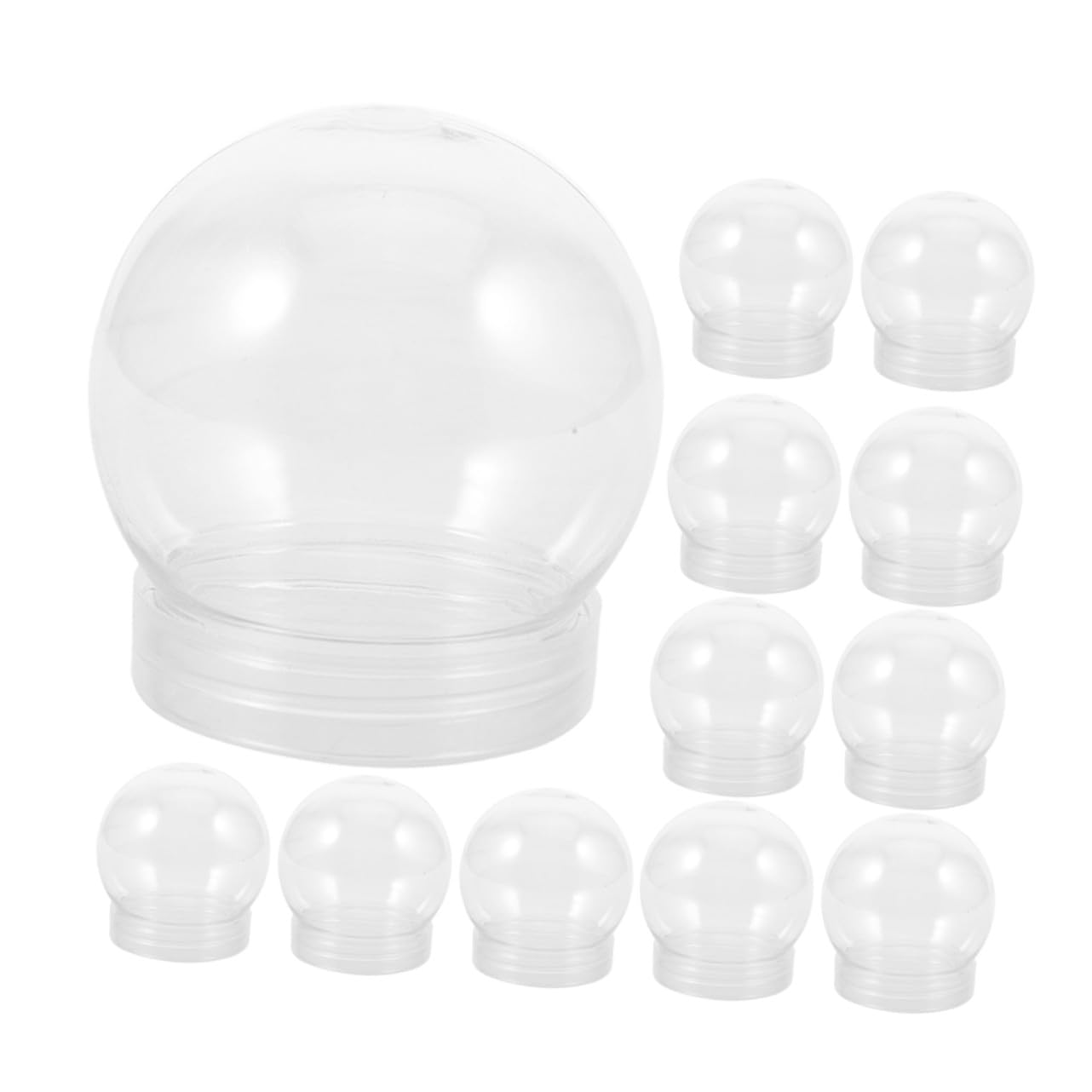 24 Piezas Accesorios para Bolas De Nieve De Plástico Transparente Suministros DIY para Bolas De Agua Vacías Grandes para Manualidades De De Navidad
