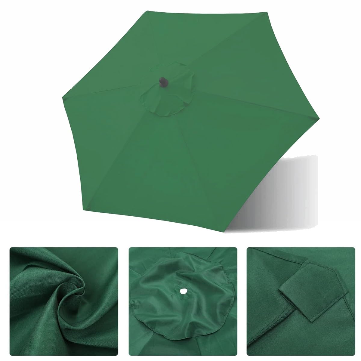 Toldo De Recambio De Sombrilla 6 Varillas/8 Varillas, Cubierta De Repuesto para Paraguas, Impermeable, Anti-Ultravioleta, Poliéster, 300cm 350cm 200cm 230cm 250cm 270cm 280cm(White,8 Ribs: 350CM)