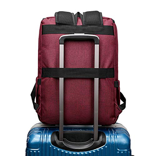 Image of YALUNDISI Vintage Backpack Travel Laptop Backpack with usb Charging Port for Women & Men College Backpack Fits 15.6 Inch Laptop Red