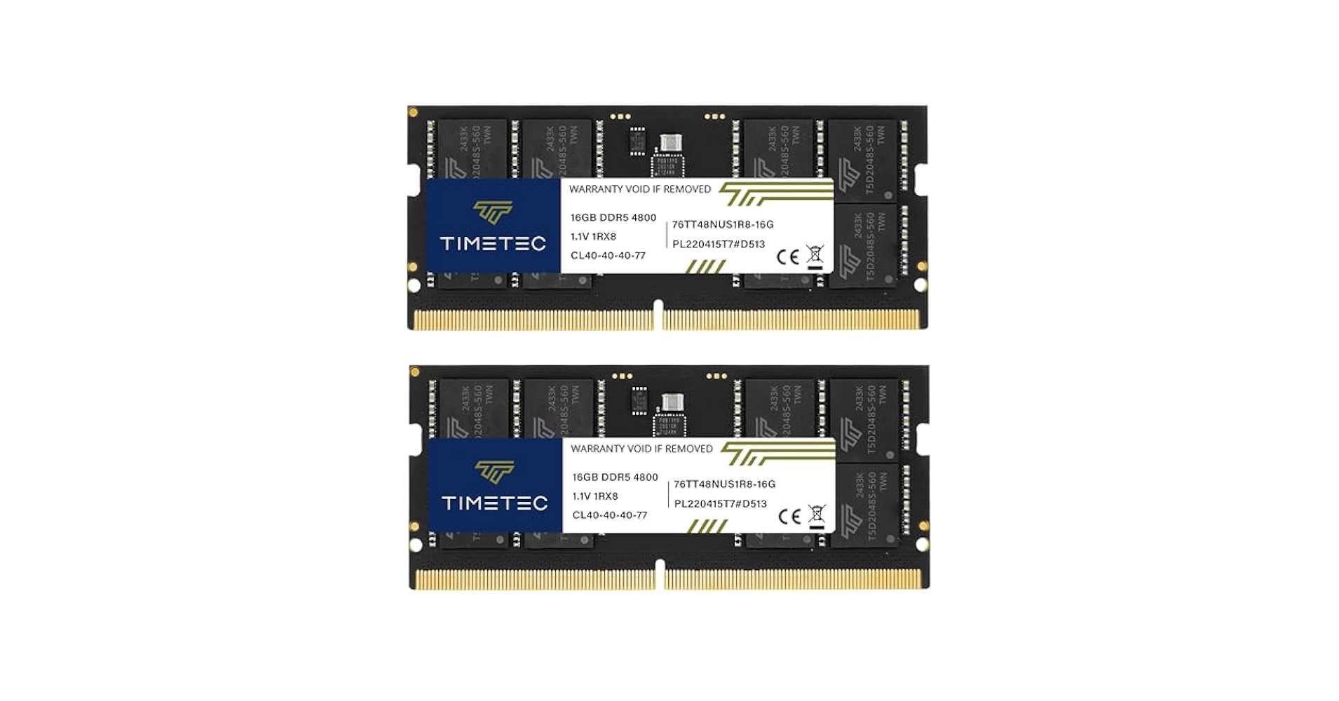 16GB×2 32GB DDR5-4800 Crucial 32GB (2 x 16GB) 262-Pin DDR5 SO-DIMM DDR5 4800 (PC4
