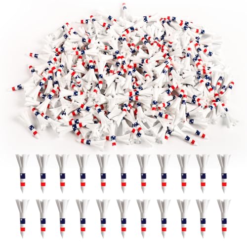 VEASAERS Short Golf Tees Plastic 1 1/2 inch (USA Flag, 300 Pack)