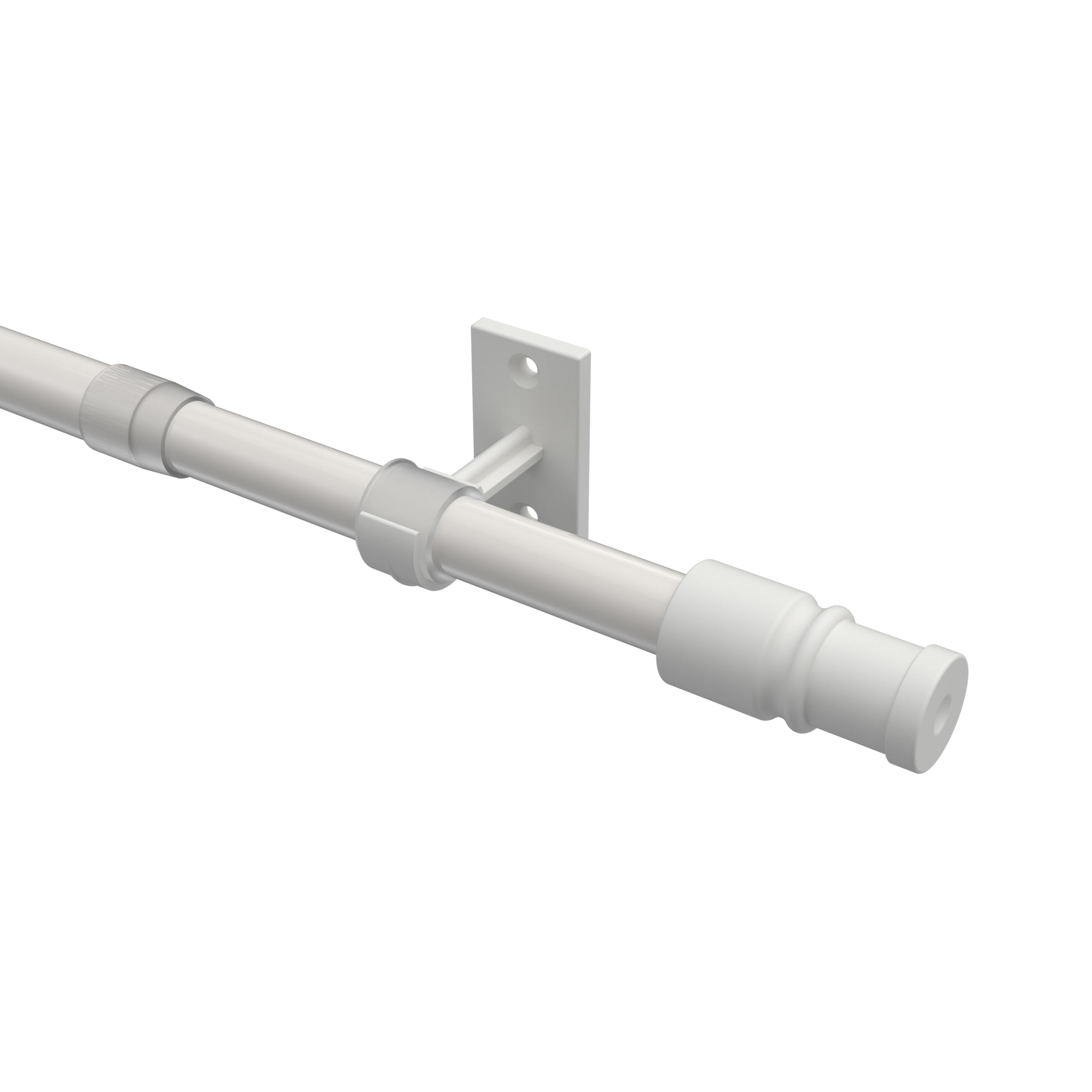 INTERDECO MyDeco/Disque de tringles Extensible Blanc dans Diamètre 12 mm, Métal, 55-85 cm