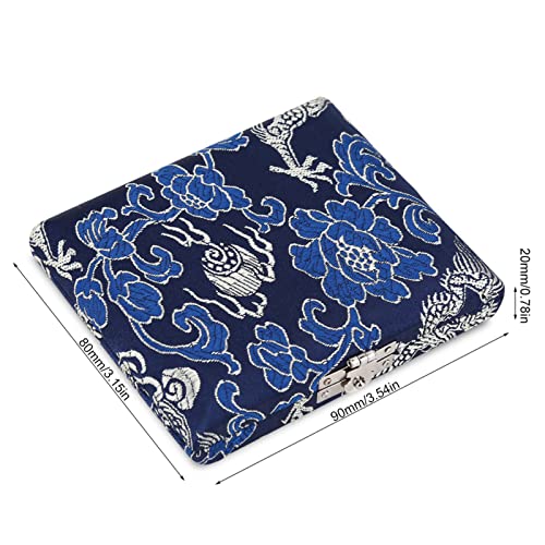 Reed Case, Wooden Silk Cloth Cover Reed Case Holder Storage Box for 6pcs Oboe Reeds (Blue)
