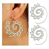 Wowanoo Vintage Spiral Hoop Earrings Vintage Circles Round Clouds Earrings for Women