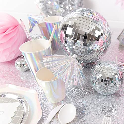 Morofme Discokugel Ball 11 Stück, Silber Discokugel Deko, Spiegelkugel Discokugeln, Mehrere Größen für mehrere Szenarien, für Weihnachtsbaum Hochzeit Geburtstagsfeier Dekoration Lichteffekt