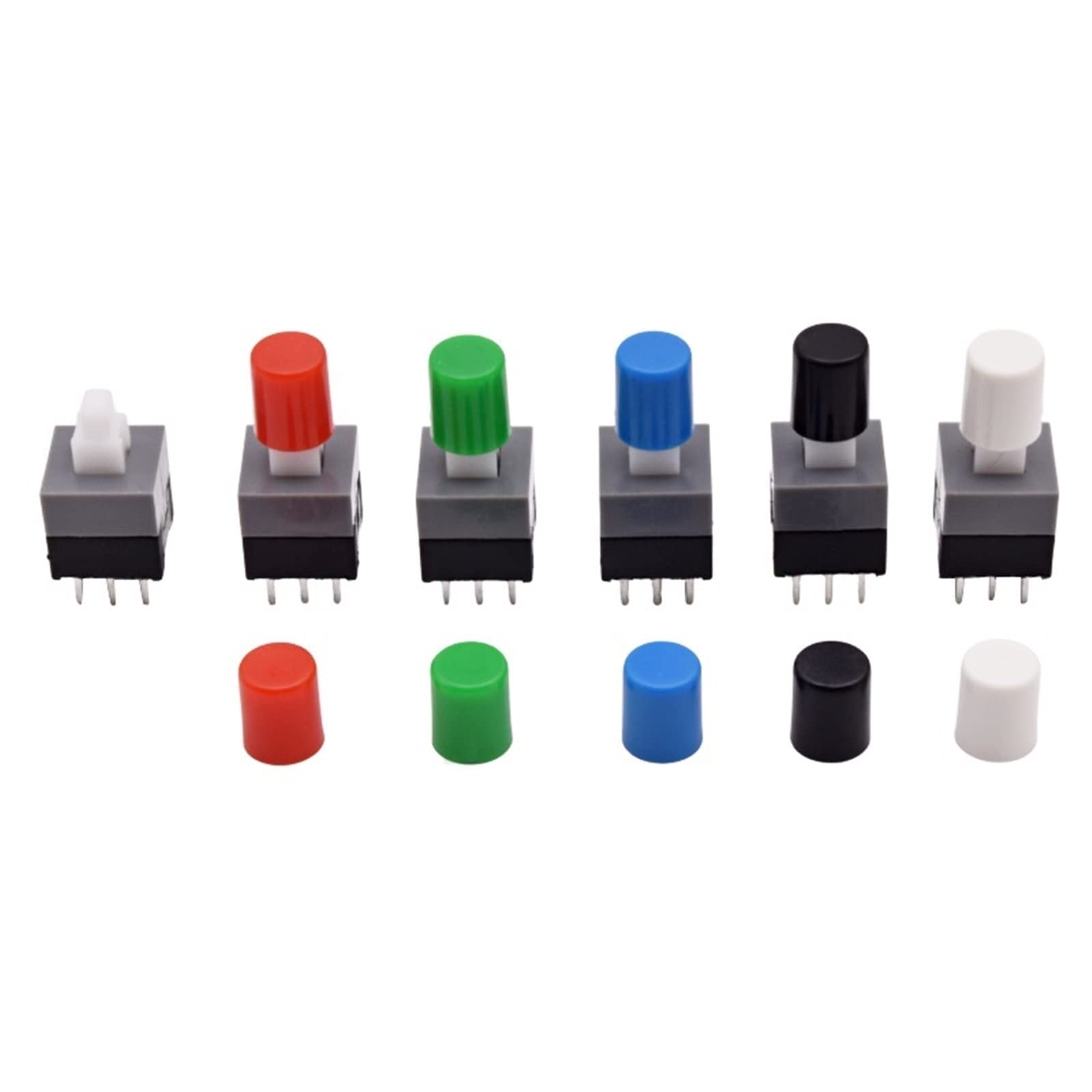 10 pz PCB Tattile Tattile Micro Mini Pulsante A Scatto On off Self Lock Unlock Switch Dip 6 Spille cap 5.8 * 5.8/7 * 7/8 * 8/8.5 * 8.5mm (Color : 7.0x7.0mm, Size : White cap-Locking)