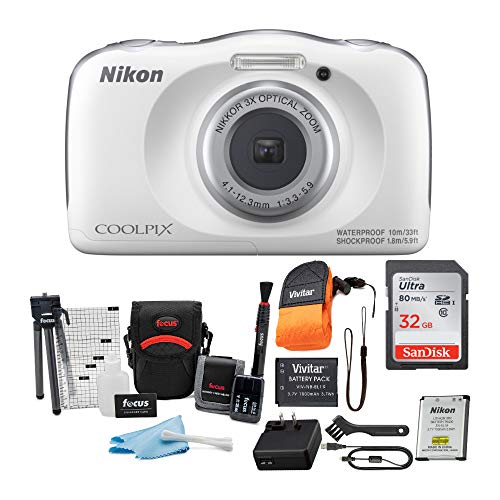 Nikon Coolpix W150 Digital Camera (White) with 32GB Card, Battery, Case, Floating Strap