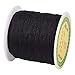Cheriswelry Cordon en nylon de soie tressé Pour enfilage, nœud chinois, fabrication de bracelets à macramé 137 m x 0,5 mm Noir