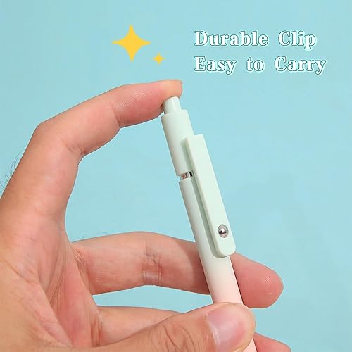 Miniatura 3 de Bolígrafos retráctiles de tinta de secado rápido, bolígrafos de escritura suave, color degradado, tinta negra de punta media de 0.028 in,